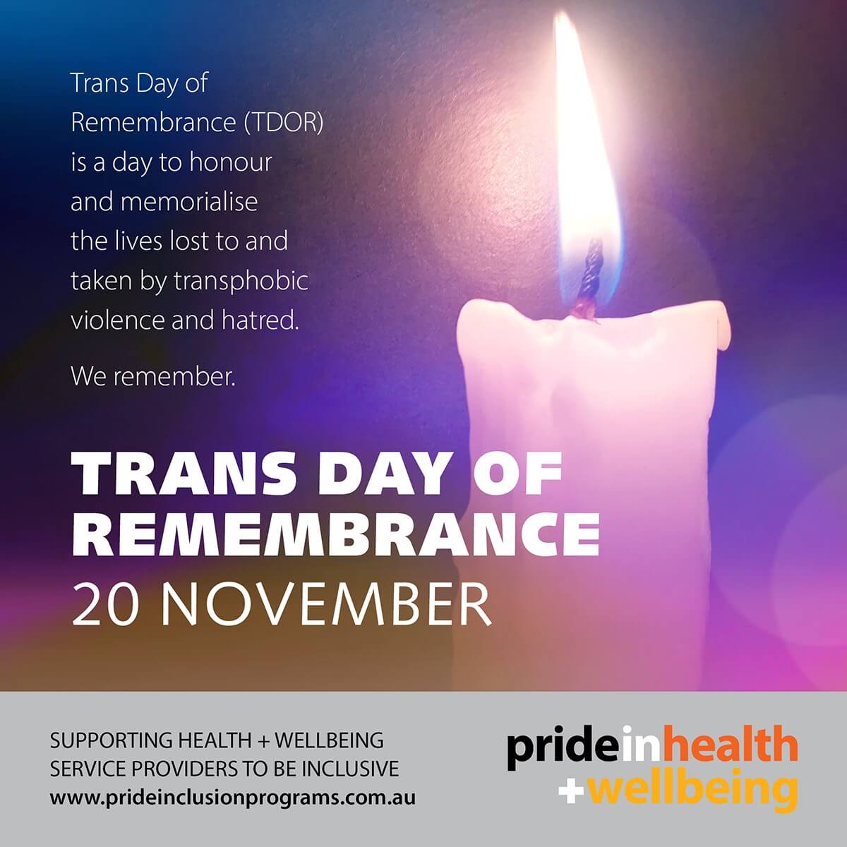 Days of Significance Pride in Health + Wellbeing