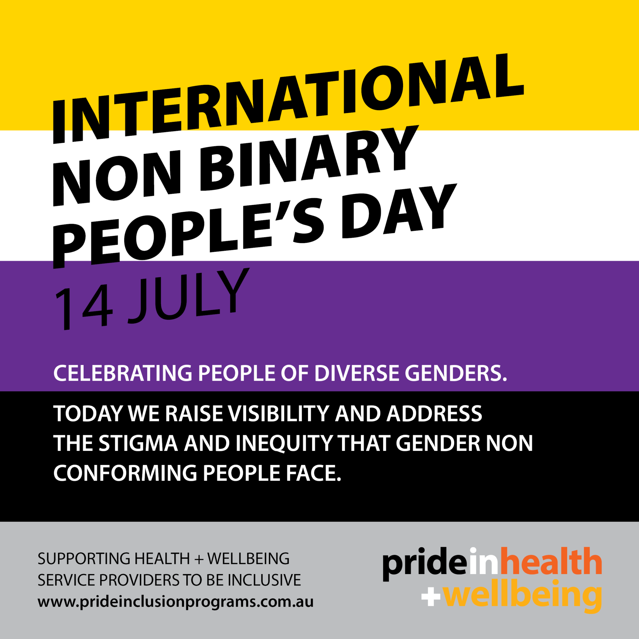 International NonBinary People's Day Pride in Health + Wellbeing